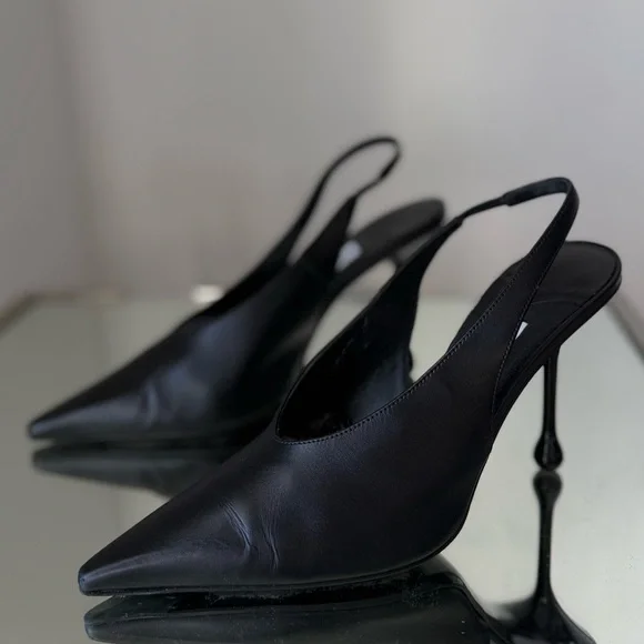 EUC Jimmy Choo Isa 95MM Leather Slingback Pumps $975 38.5 - Picture 5 of 12